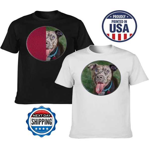 Personalized Circle Shaped Sequin With Picture Unisex Shirt-image