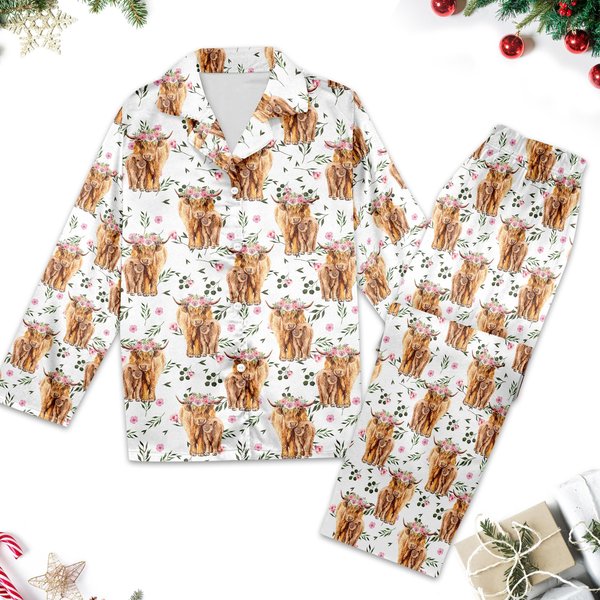 Unique Highland Cow Pajamas For Women And Mothers