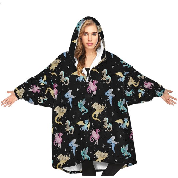 Dragon Blanket Hoodie, Halloween Gifts-image