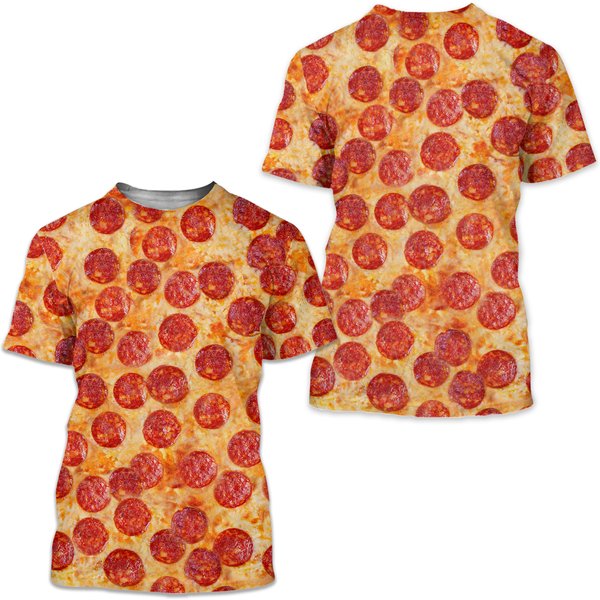 Pepperoni Pizza T-Shirt All Over Print-image