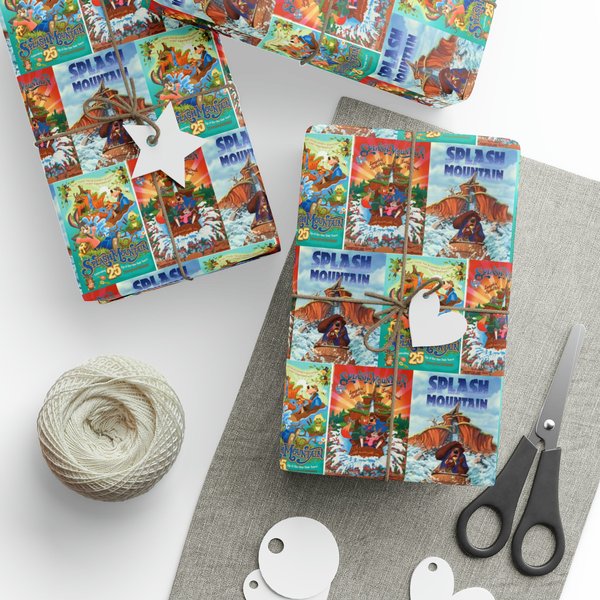 Splash Mountain Best Ride Ever Dland Theme Wrapping Papers Christmas Gift Wrap Present Wrapping Paper
