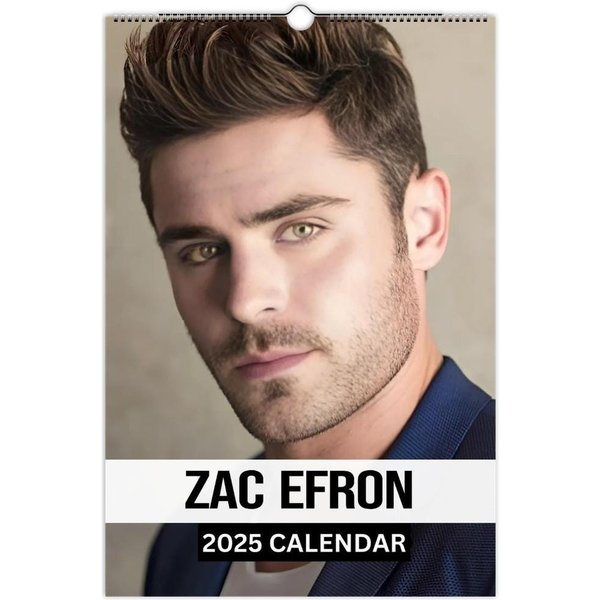 Zac Efron 2025 Vertical Wall Calendars, Fan Gift-image