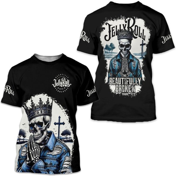 Jelly Roll 2024 Tour Shirt - Beautifully Broken Merch For Fans-image