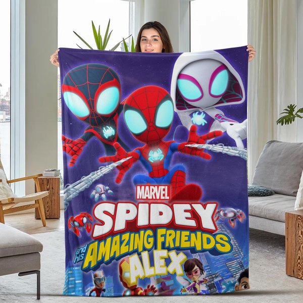 Personalized Spidey And Amazing Friends Blanket, Spidey Fleece Blanket For Couch Sofa-image