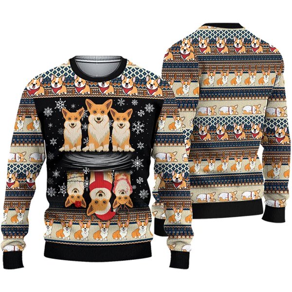 Corgi Ugly Knitted Christmas Sweater-image
