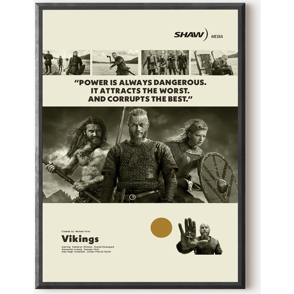 Vikings Tv Series Poster, Michael Hirst, Movie Poster, Minimalist Poster-image