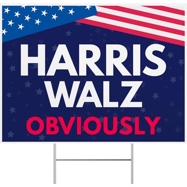 Harris Walz Obviously Yard Sign, Kamala Harris Tim Walz 2024 Yard Sign-image