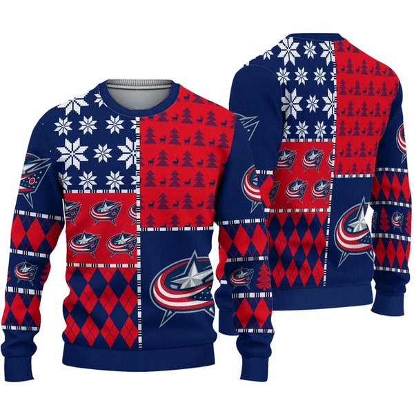 Columbus Blue Jackets Ice Hockey Christmas Ugly Sweater-image