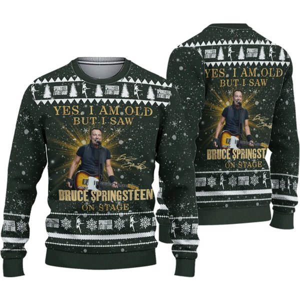 Yes I Am Old But I Saw Bruce Springsteen On Stage Ugly Xmas Sweater-image