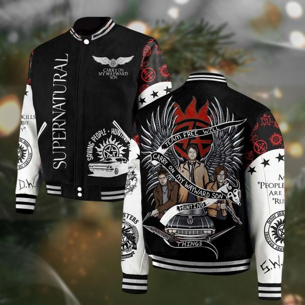 Supernatural Halloween Jacket, Dean Winchester Jacket Men, Dean And Sam Baseball Jacket-image