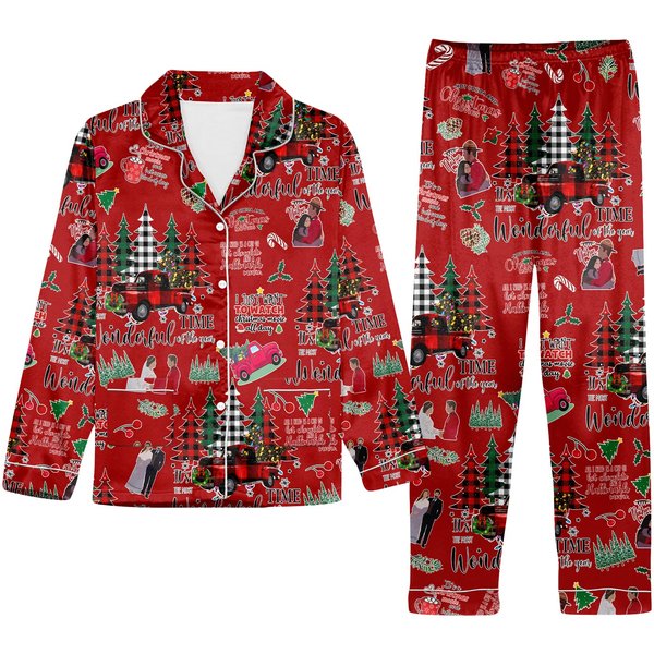 Christmas Gift, The Bride And Groom Pajamas Set, Funny Christmas Pajamas-image