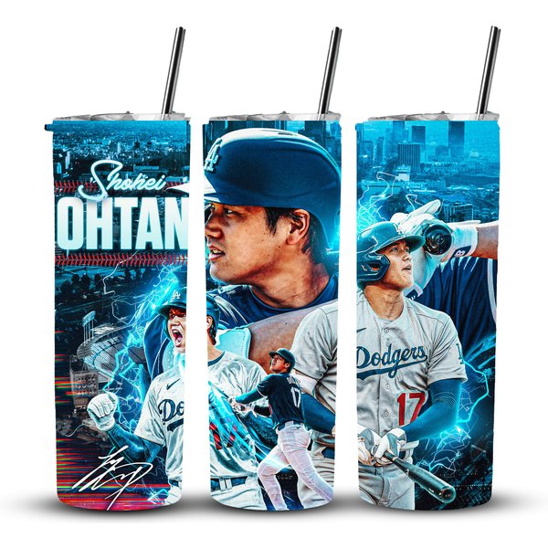 Shohei Ohtani Tumbler 20Oz With Lid And Straw-image