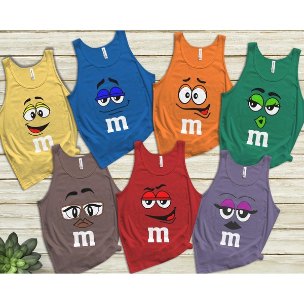 M&M Candies Tank Top, M And M Matching Family Tank Top Group Mm Tank Top Halloween Candy Halloween Costumes Halloween M M Family Tank Top-image