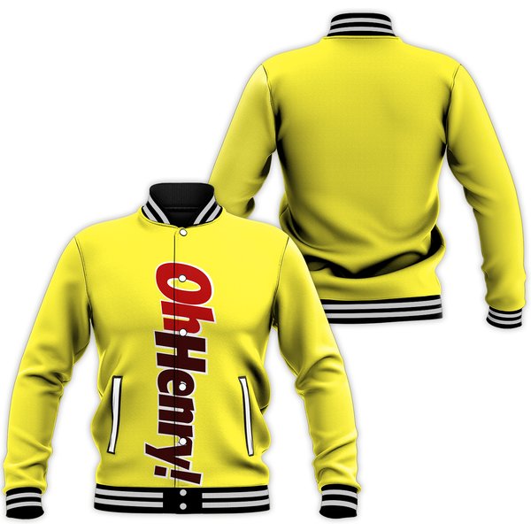 Chocolate Bar Oh Henry Group Halloween Baseball Jacket-image