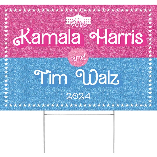 Harris Walz Yard Sign, Kamala Barbie Sign, Harris Walz Sign-image