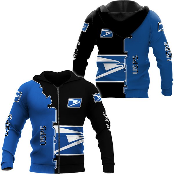 Postal Service Hoodie, Postal Worker 3d Printed Zip Hoodie
