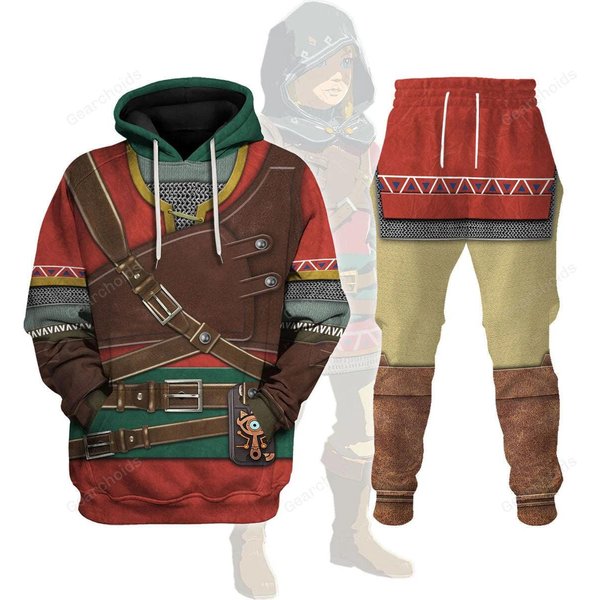 Halloween Hylian Armor Zelda Cosplay Hoodie/Joggers, Legend Of Zelda 3D Hoodie-image