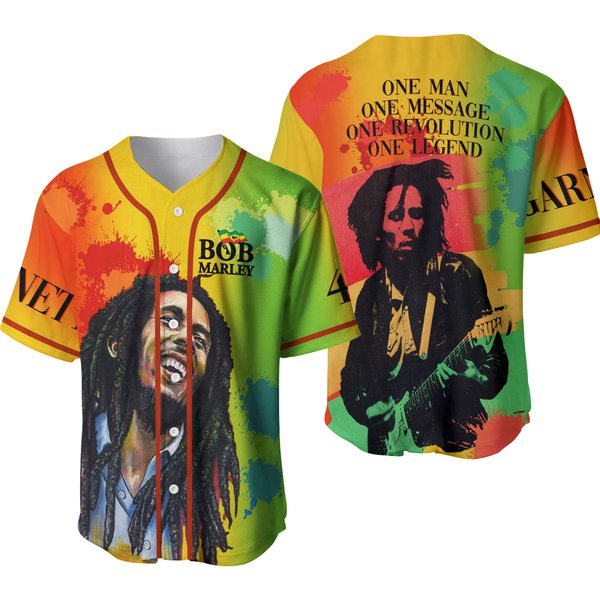 Bob Marley Jersey, Bob Marley Reggae Baseball Jersey-image