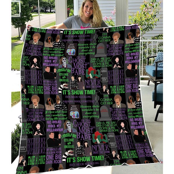 Beetlejuice Movie Inspired Sherpa Fleece Blanket-image