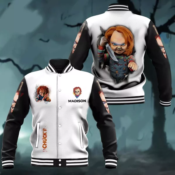 Personalized Halloween Chucky Doll Childs Play Horror Killers Baseball Jacket-image