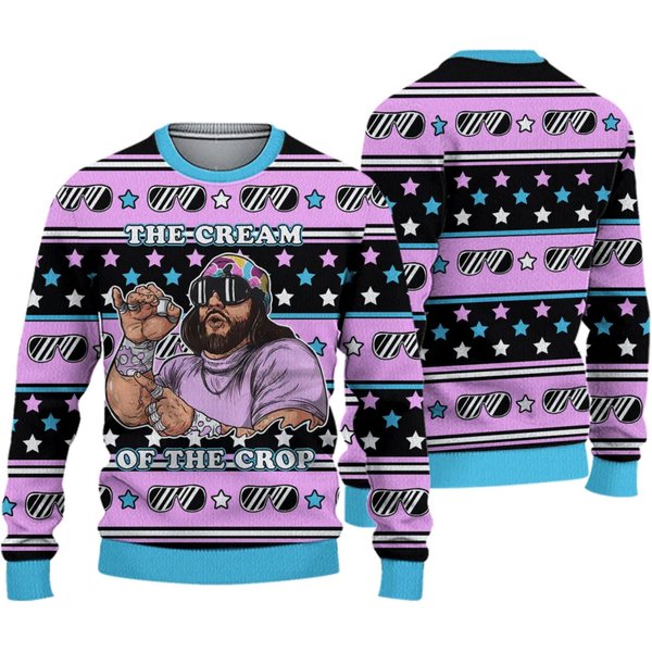 Macho Man Ugly Christmas 3D Sweater-image