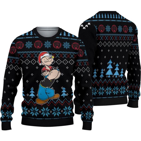 Popeye The Sailor Meets Sindbad The Sailor Ugly Christmas Sweater-image
