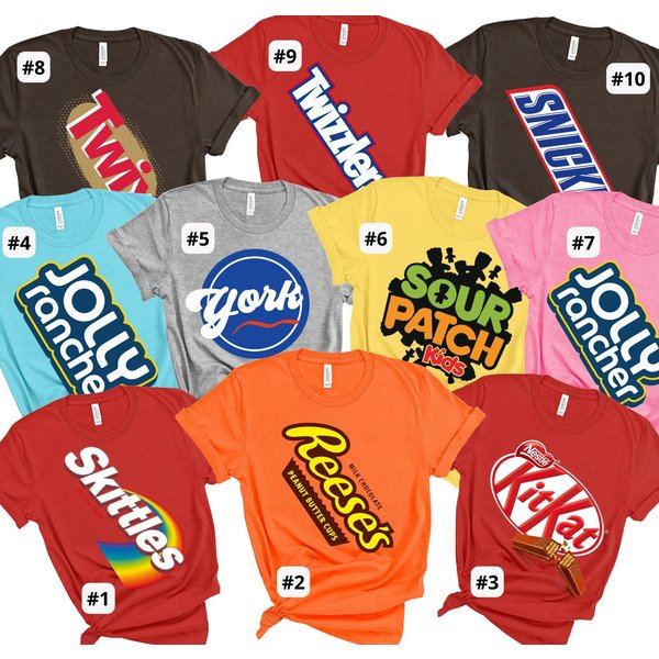 Candy Group Halloween Shirts, Funny Matching Halloween Costume Shirts-image