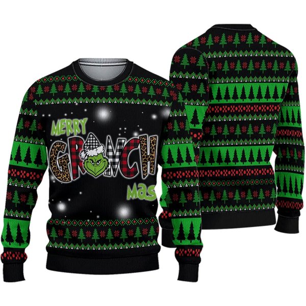 Merry Funny Character Mas Woolen Ugly Christmas Party 3D Sweater-image