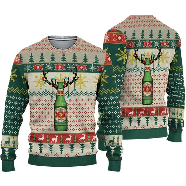 3D Dos Equis Xx Beer Horn Ugly Sweater Christmas-image