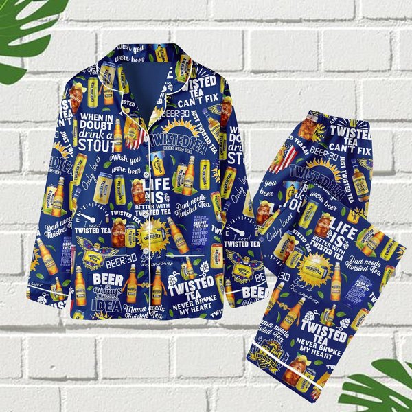 Twisted Tea Pajamas Set, I Love Tea Holiday Pajamas-image