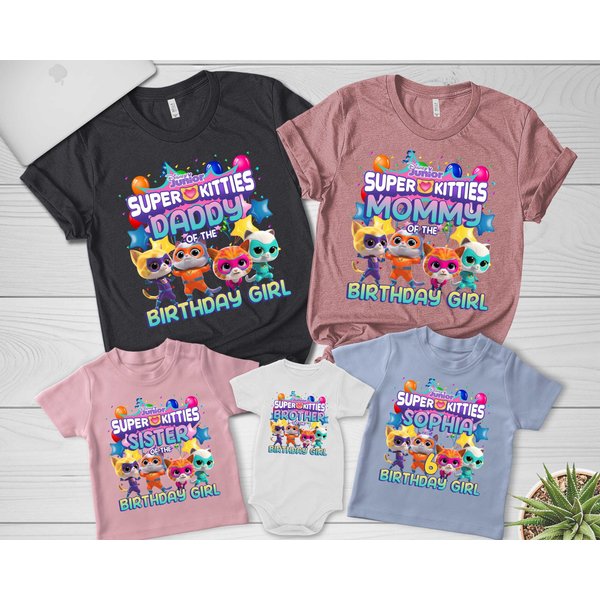 Superkitties Birthday Shirt, Super Kitties Custom Birthday Shirt-image