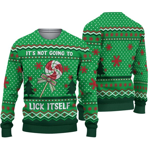 It's Not Going To Lick Itself Unisex Ugly Christmas 3D Ugly Christmas Sweater-image