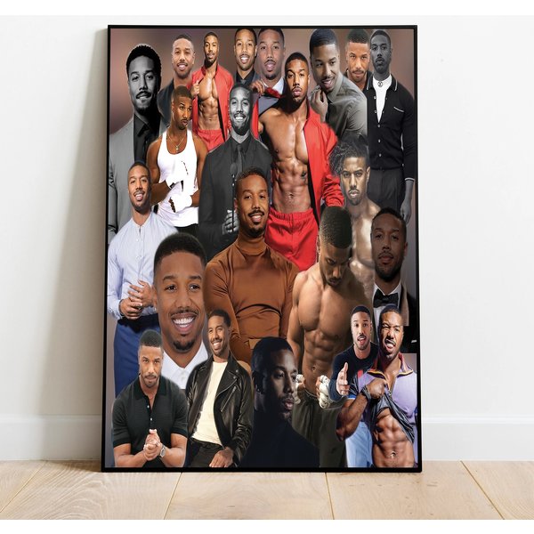Michael B Jordan Photo Collage High Quality Premium Matte Vertical Poster-image