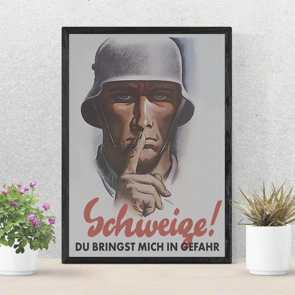 Wwii ..Keep Quiet..Vintage German Poster Premium Matte Vertical Poster-image