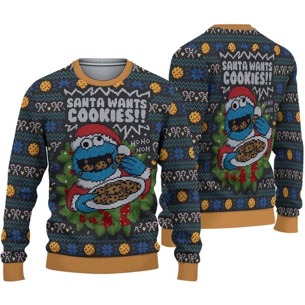 Santa's Cookie Monster Ugly Christmas Sweater-image