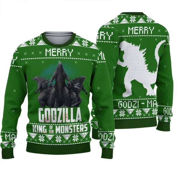 Godzilla Ugly Christmas Sweater-image