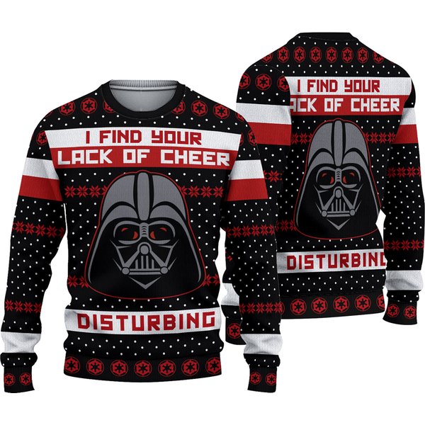 I Find Your Lack Of Cheer Disturbing Ugly Christmas Sweater, Xmas Ugly Sweatshirts-image