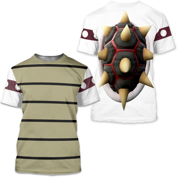 Dry Bowser Mario 3D Tshirt, Mario Bowser Cosplay Matching Tee-image