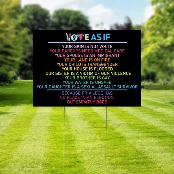 Vote As If Human Rights Corrugated Plastic Yard Sign-image