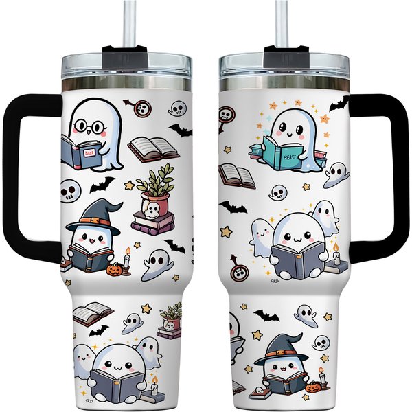 Halloween Ghost 40Oz Tumbler, Cute Ghost 2 Pieces 40 Oz Tumble, Horror Halloween 40Oz Tumbler-image