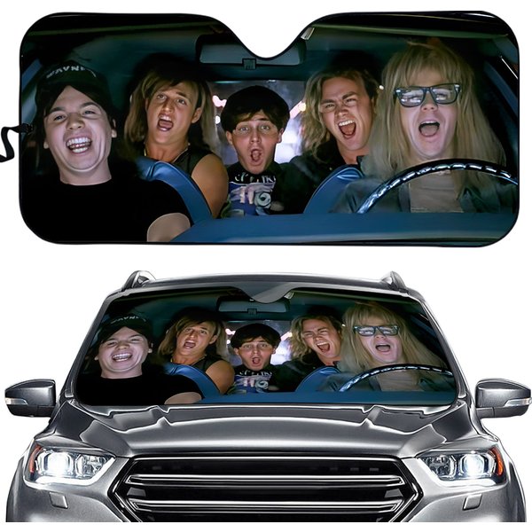 Wayne's World Car Sun Shade | Garth Algar Wayne Campbell Car Sunshade-image