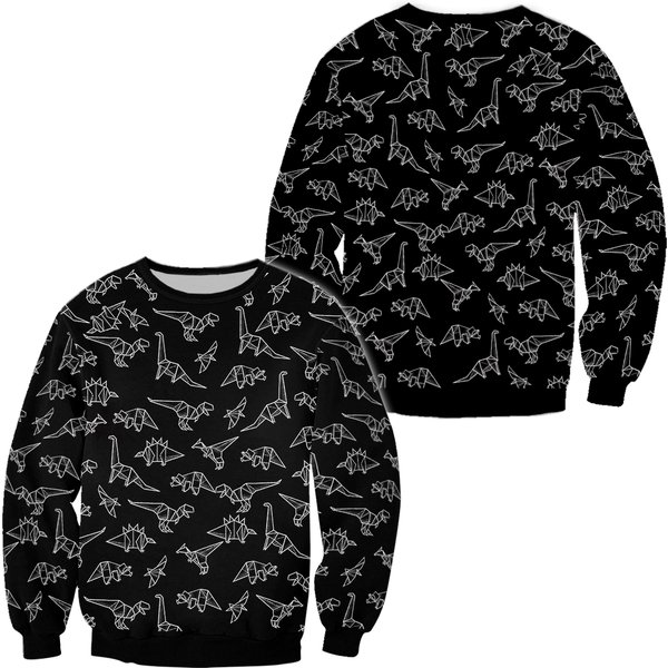 Origami Dinosaur Sweatshirt, Dinosaur Sweatshirt