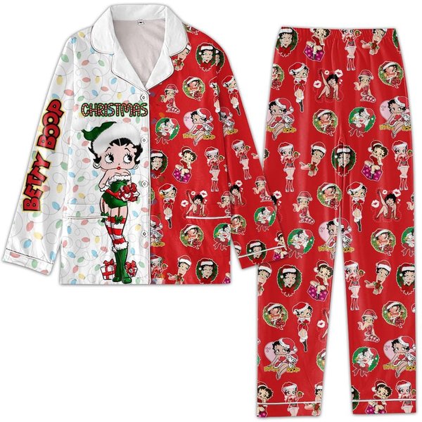 Betty Boop Family Pajamas Set, Cartoon Pajama Christmas, Women Pjs Christmas, Betty Boop Pajamas, Christmas Gift Shirt, Pjs For Women