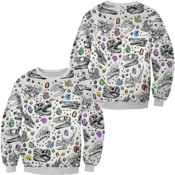 Dinosaur Skulls Sweatshir- Dinosaur Sweatshirt