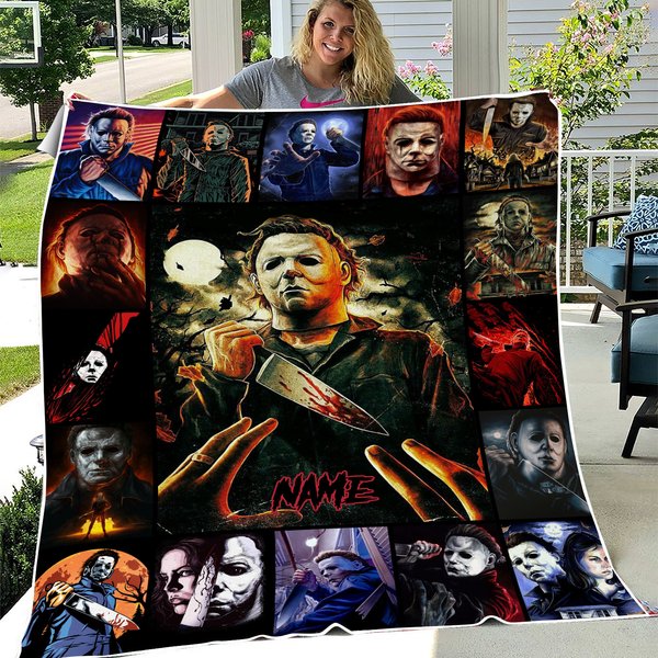 Personalized Michael Myers Horror Movie Fleece Blanket-image
