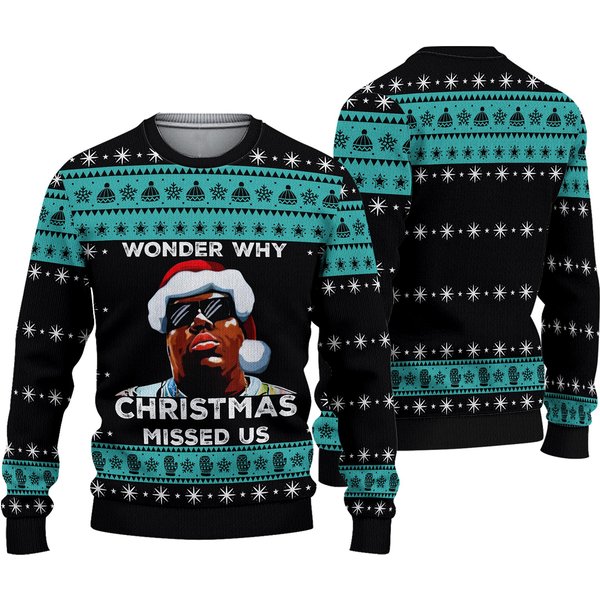 Wonder Why Christmas Missed Us Notoriou B.I.G Christmas Ugly Sweater-image