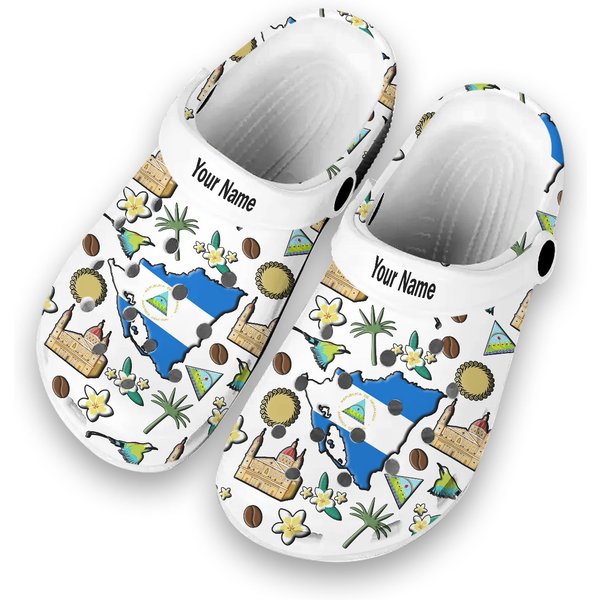 Nicaragua Customized Clogs Shoes With Nicaraguan Flag And Symbols