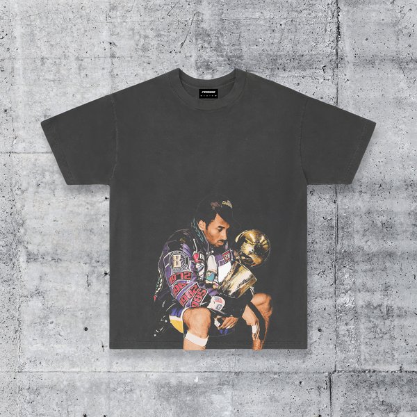 Kobe Bean Black Mamba Bryant Championship Trophy La Los Angeles Basketball Streetwear 3D T-Shirt-image
