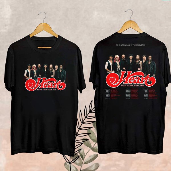 Heart Band Royal Flush Tour 2025 T-Shirt, Rock Band Heart 2025 Tour Shirt-image