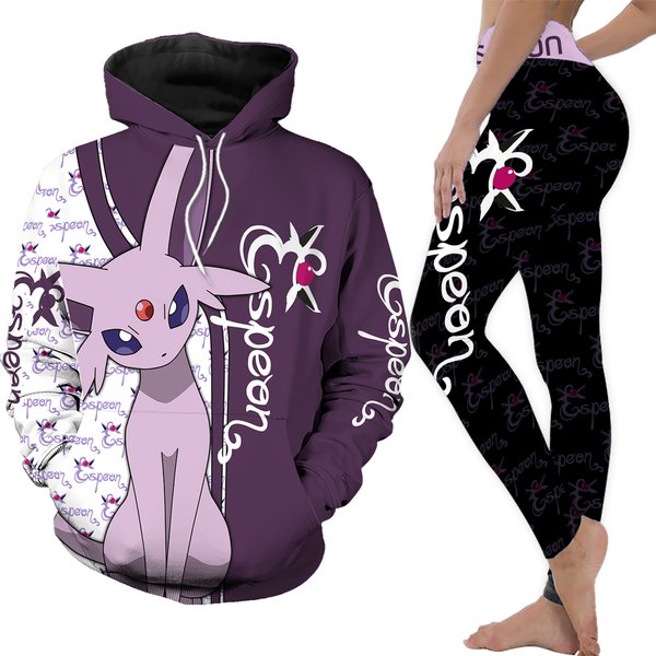 Espeon Legging Hoodie, Po.Kemon Espeon Hoodie Legging Set-image